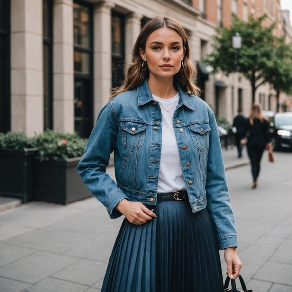 Comment porter des vestes en jean avec des jupes plissées pour un look féminin?